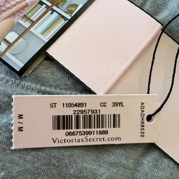Victoria's Secret Long Sleeve The Angel Sleep Tee, Medium, Gray/Pink/Silver, NWT - Picture 4 of 5